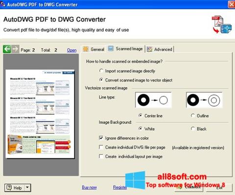 截图 PDF to DWG Converter Windows 8