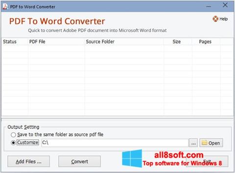 截图 PDF to Word Converter Windows 8