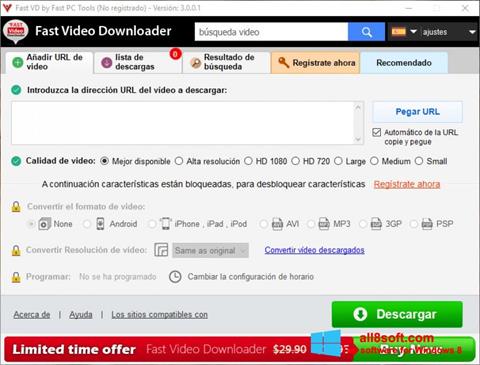截图 Fast Video Downloader Windows 8