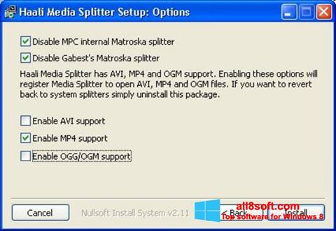 截图 Haali Media Splitter Windows 8