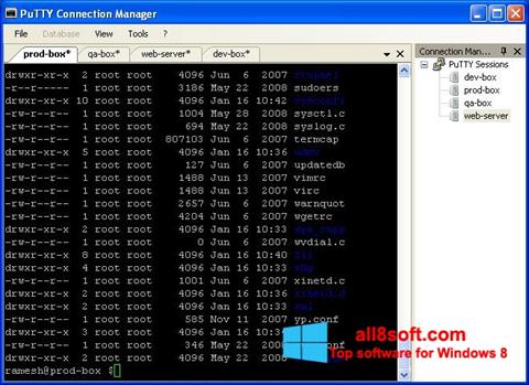 截图 PuTTY Connection Manager Windows 8