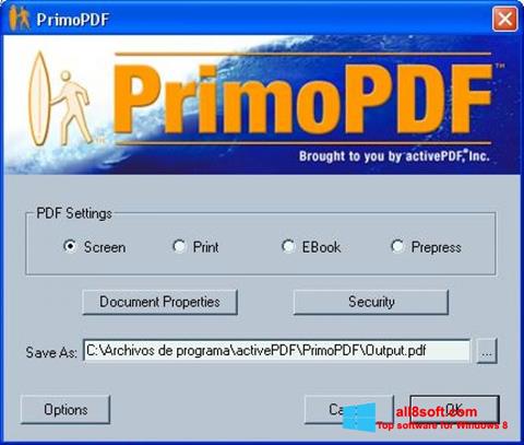 截图 PrimoPDF Windows 8